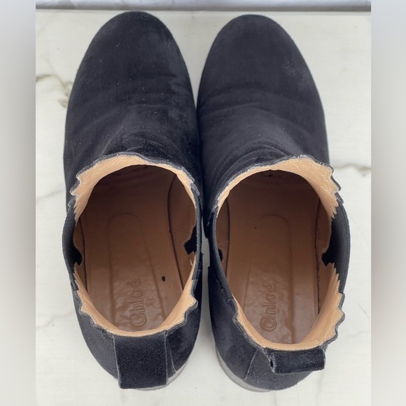 CHLOE Lauren Scalloped Suede Ankle Boot 37.1/2 - Picture 4 of 11